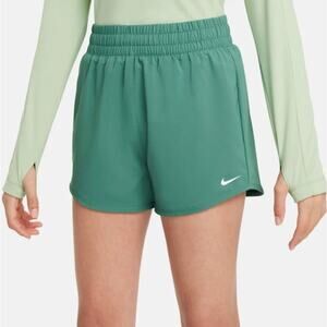 Nike Girls Green Dri-FIT High-Waisted Woven Training Shorts Size L